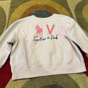 Ralph Lauren Pink Pony Logo Sweatshirt Together in Pink 20 Years Girls Medium